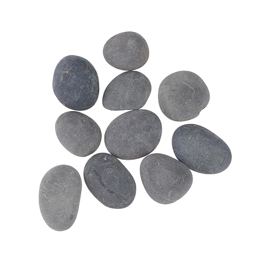 jojofuny 10 Stück Graue und Schwarze DIY Malsteine Handbemalte Kieselsteine für Bastelprojekte für Garten und Aquarien Dekoration von jojofuny