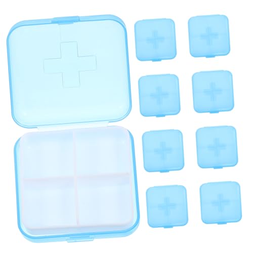 jojofuny 10 Stück Medikamentenboxen mit Fächern Aufbewahrung für Reisen Medikamenten Organizer für Hause Praktische Pillendose von jojofuny