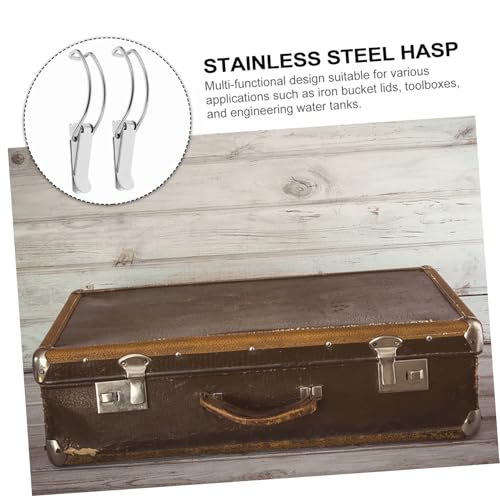 jojofuny 10 Stück Teiliges Edelstahl Federklappverschluss mit Verlängerter Hakenfeder Rostfrei Verschleißfest als Ersatz für Werkzeugkoffer Einfache Montage Praktische Sicherung für von jojofuny