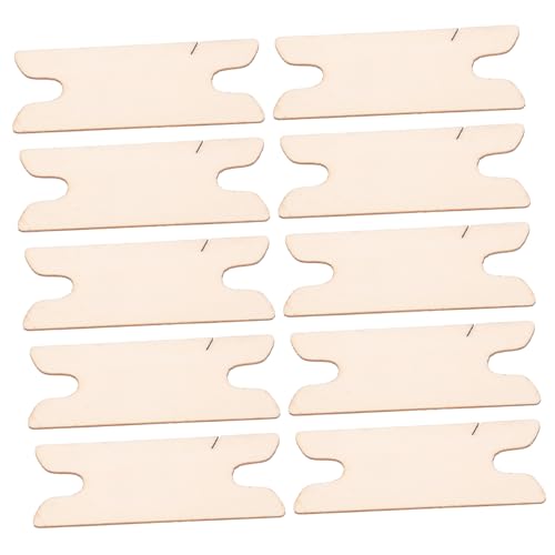 jojofuny 10 Stück Webschiffchen Webkarten Tablet-webkarte Occhi-shuttle Zubehör Weben Webmaschinenzubehör Webenwerkzeuge Schiffchen Weben Puppen Weben Weberei Tablet-webkarten Beige Holz von jojofuny