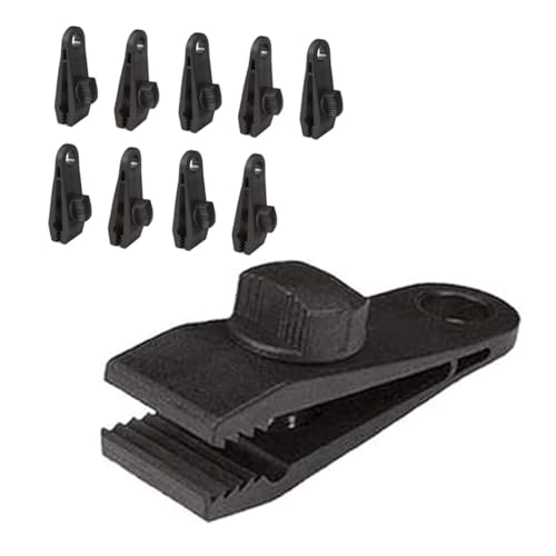 jojofuny 10 Stück Zeltclip Robuste Kabelhalteklammern Planenklemmen kleine Zeltklammern Markisen -TARP -Baldachin -Clip praktische Planenclips Campingzelt-Clip Zeltplanenclip Nylon Schwarz von jojofuny
