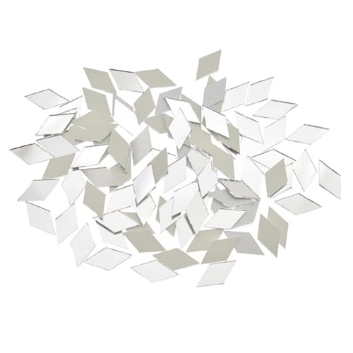 jojofuny 100 Stück Diamantspiegel -dekorationsaufkleber Spiegeldekorationen Aufkleber Wanddekor Aufkleber Wandaufkleber Wohnkultur Entfernbare Wandaufkleber Spiegel Aufkleber Acryl Silver von jojofuny