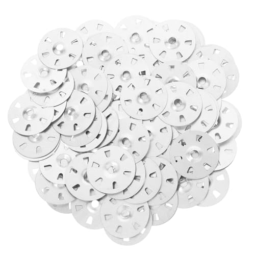 jojofuny 100 Stück Galvanisierte Flachscheiben mit Sechs Löchern Korrosionsbeständige Dämmstoff unterlegscheiben für Gipskartonplatten Einfache Montage Sichere Befestigung für Wand von jojofuny