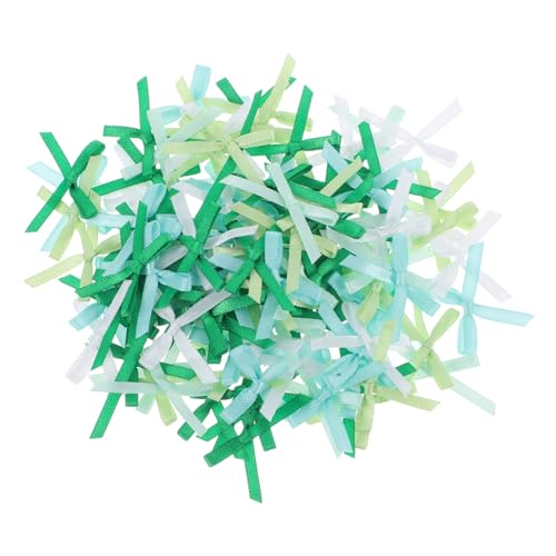 jojofuny 100 Stück Stoffschleifen in Grün Kleine Dekorative Schleifen aus Stoffband für DIY Basteln Geschenkverpackung Blumen Partydeko Vielseitige Näh Dekoaccessoires von jojofuny
