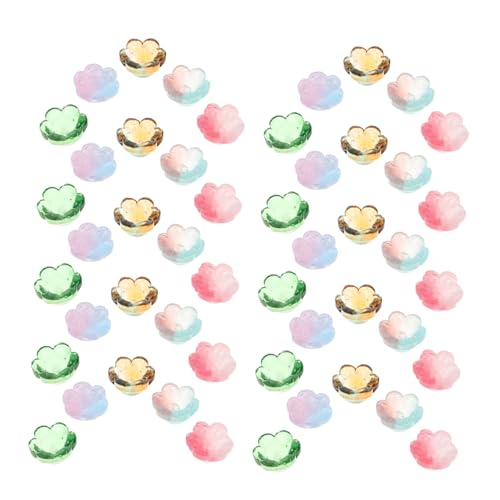 jojofuny 100 Stück Teiliges Perlen Farbverlaufenden Glas-lilienblumen Langlebige Schmuckkomponenten für DIY Armbänder Halsketten Ohrringe Handgefertigte für Kreative Bastelprojekte von jojofuny