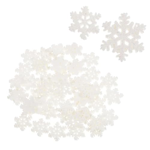 jojofuny 100 Stück Teiliges Weihnachtsdeko Mini Schneeflocken Harz in Zwei Kreative Micro Landscape Decors für DIY Basteln und Winterliche Partydekoration von jojofuny