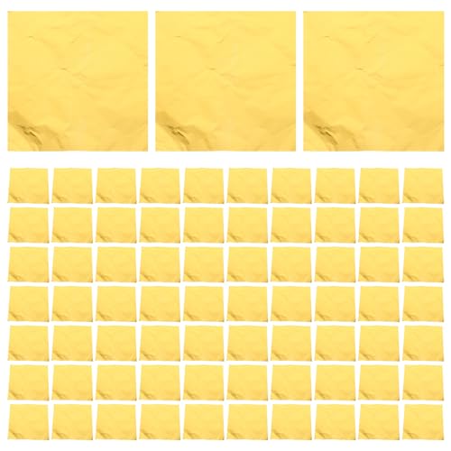 100 Stück Goldene Aluminiumfolie 20X20Cm - Hochwertige Verpackung Für Schokolade, Süßigkeiten Und Tee - Glänzende Goldfolie Für Hochzeiten Und Bastelprojekte 100 Stück Goldene Aluminiumfolie 20X20Cm - Hochwertige Verpackung Für Schokolade, Süßigkeiten Und Tee - Glänzende Goldfolie Für Hochzeiten Und Bastelprojekte von jojofuny
