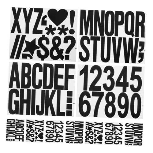 jojofuny 12 Blatt Selbstklebende PVC Buchstaben Zahlenaufkleber Wetterfeste Hausnummern Sticker für Briefkasten Auto Fenster Tür Mülltonne Einfach Anzubringen Langlebig und Stark Haftend von jojofuny