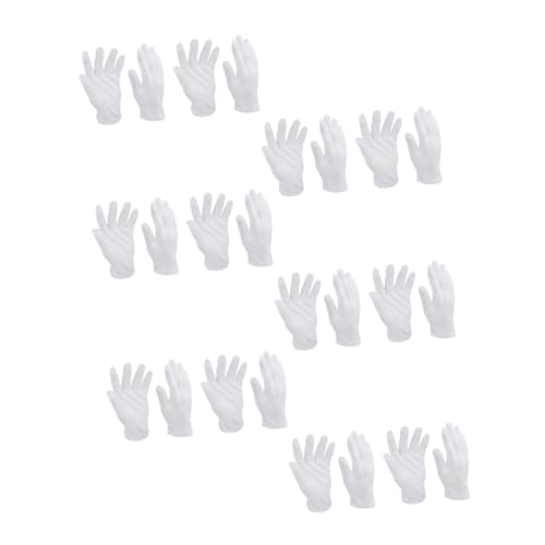 jojofuny 12 Paare Weiße Baumwollhandschuhe Arbeitshandschuhe Schutzhandschuhe Atmungsaktiv Waschbar Mittlere Stärke für Herren und Damen Vielseitig Einsetzbar als Arbeitsschutz für von jojofuny