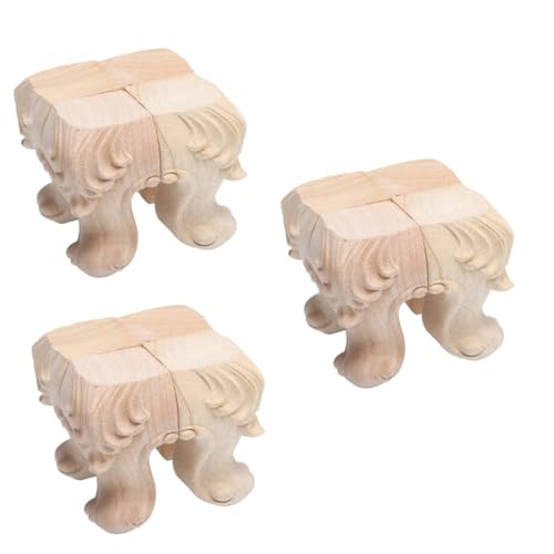 jojofuny 12 STK Möbelbeine aus Holz Kommode Beine Stuhlbeine austauschen heim möbelfüße Tischbeine Tischfüße im europäischen Stil Beine für Haushaltsmöbel Sofa Stützbein Holzschrank Zubehör von jojofuny