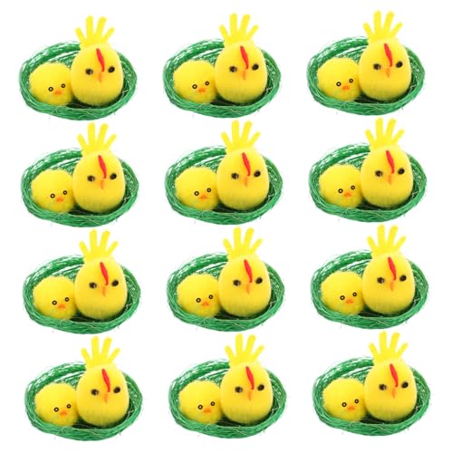 jojofuny 12 Stück Teiliges Mini Plüschküken Set mit Nest Realistische Weiche Stofftier Hühnerfigur Flauschige Küken Dekoration für Osterfest Familienmotiv Kindgerechte Natur Inspiration jojofuny 12 Stück Teiliges Mini Plüschküken Set mit Nest Realistische Weiche Stofftier Hühnerfigur Flauschige Küken Dekoration für Osterfest Familienmotiv Kindgerechte Natur Inspiration von jojofuny