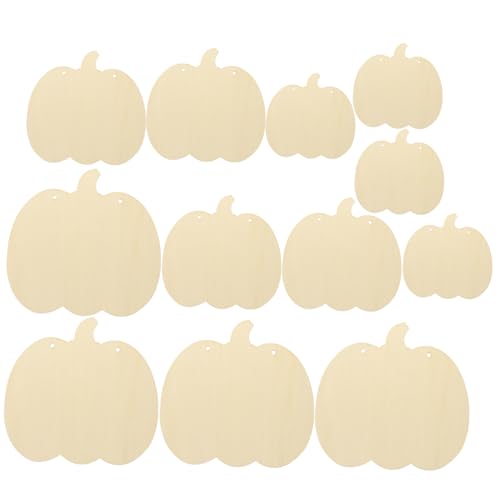 jojofuny 12 Stück Teiliges Unlackierter Holz Kürbisse DIY Holzdeko Kürbisformen mit Juteband Pumpkin Slices für Halloween Herbstfest Basteln Fenster und Türhänger von jojofuny