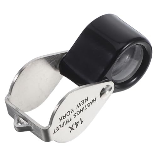 jojofuny 14x Gläser Für Schmuck Lupen Glas Objektiv Tragbare Lupe Klapp Lupe Fall von jojofuny