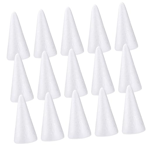 jojofuny 15Stücke Schaumstoffkegel für DIY Projekte Weiße für Bastelarbeiten Schulprojekte und Hochzeitsdekoration und Bastelenthusiasten jojofuny 15Stücke Schaumstoffkegel für DIY Projekte Weiße für Bastelarbeiten Schulprojekte und Hochzeitsdekoration und Bastelenthusiasten von jojofuny
