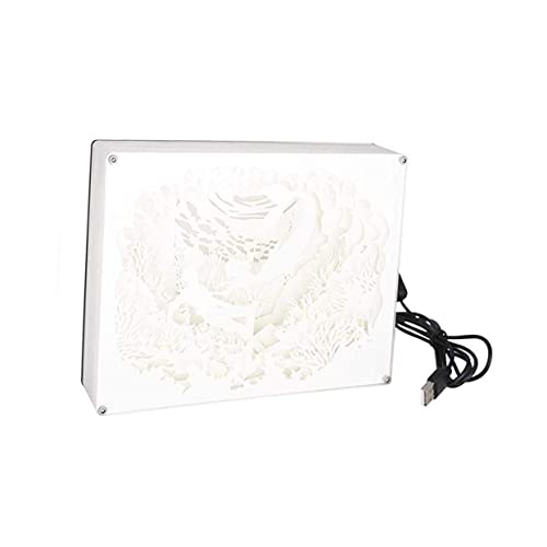 jojofuny 1Stk LED-Nachtlicht Tischlampe für Kinder Nachttischlampe Schreibtischlampen valentinstag papierschnitt licht Scherenschnittlampe Perlmutt Papier geschnitten Ornamente schmücken 3d von jojofuny