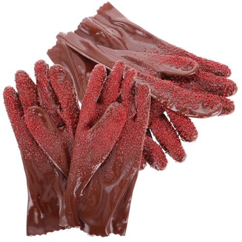 jojofuny 2 Paare Robuste PVC Handschuhe für Sanitärarbeiten Wiederverwendbare Rutschfeste Reinigungshandschuhe für Pool und Abflussreinigung Flexibles Design für Verschiedene Rohrformen von jojofuny