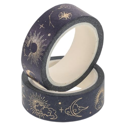 jojofuny 2 Rollen Washi Tape Goldfolie Stern Mond Muster Scrapbooking Zubehör Langlebiges Vielseitiges Dekorationsband für DIY Journal Notizbuch Geschenkverpackung jojofuny 2 Rollen Washi Tape Goldfolie Stern Mond Muster Scrapbooking Zubehör Langlebiges Vielseitiges Dekorationsband für DIY Journal Notizbuch Geschenkverpackung von jojofuny