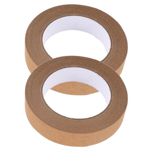 jojofuny 2 STÜCK Braunes Kraftpapier Klebeband Selbstklebend Beschreibbar Reißfest Schnelltrocknend Umweltfreundlich für Verpackung Kartonversiegelung und Bilderrahmen von jojofuny