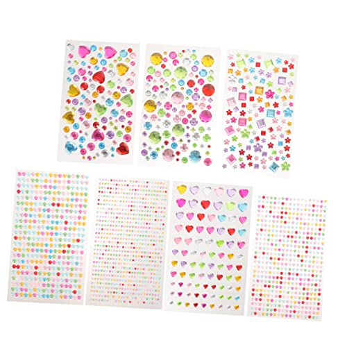 jojofuny 2 Sätze DIY Kristall Bohrer Edelstein Kleber Strass Dekoration Gold Nummer UV Funkelnd Farbig Basteln Aufkleber Scrapbook DIY Zubehör Acryl 7 Blätter * 2 von jojofuny