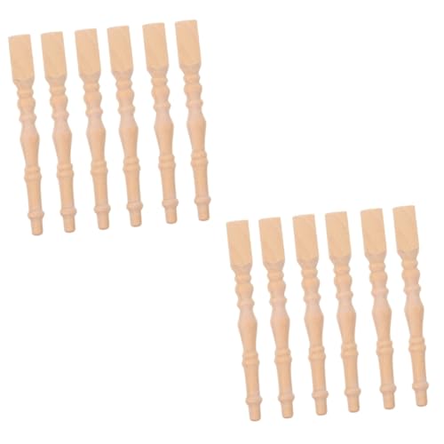 jojofuny 2 Sätze Mini-tischbeine Spielzeuge Für Hühner Spielsachen Für Heimwerken Teile Teppich Mini-tischzubehör Modell Selber Machen Holz 6 Stück * 2 von jojofuny