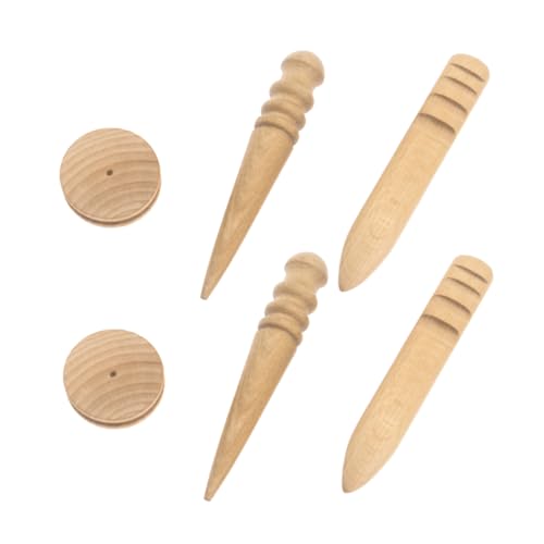 jojofuny 2 Satz Teiliges Holz Leder Polierstäbe Lederhandwerk Werkzeug Rundstab Leder und Glättungsstab für Handgemachte Lederarbeiten und Randbearbeitung Praktisch und Langlebig von jojofuny