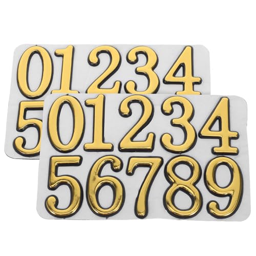 jojofuny 2 Sets Briefkastennummern 0-9: Goldene Selbstklebende Wasserfeste Adressaufkleber – Außenaufkleber Für Haustür-Mülleimer Für Wohnungsbüro von jojofuny