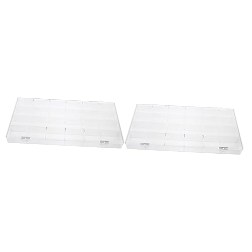 jojofuny 2 Stück Acryl Aufbewahrungsbox mit Mehreren Fächern Transparenter Nagelkunst Organizer False Nail Display Tray für Maniküre Zubehör Kompakte Schmuck und Bastelbox zur Ordentlichen von jojofuny