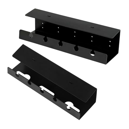 jojofuny 2 Stück Anschlussschild Lagerregal Kabelmanagement Ständungsschreibtisch Kabelverwaltung Schreibtisch Kabelführung Unter Dem Schreibtisch Kabel-Organizer P.s Black von jojofuny