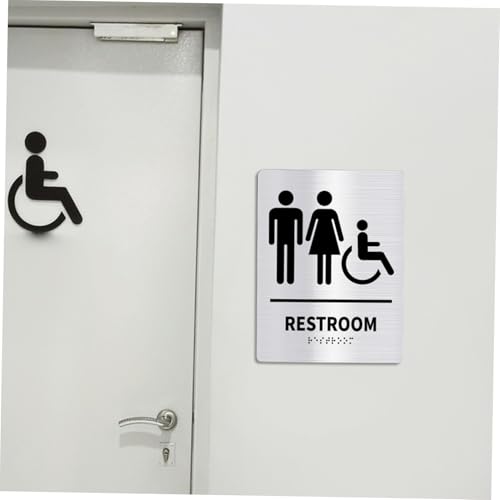 jojofuny 2 Stück Badezimmer Hängeschild Toilettenetikett Unisex Toilettenschild Mit Braille Schrift Badezimmerschilder Für Zuhause Unisex Braille Toilettenschild Für von jojofuny