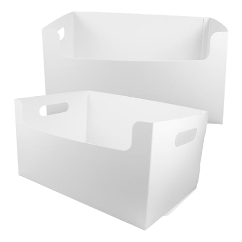 jojofuny 2 Stück Dokumentinformationsregal Schreibtisch Veranstalter Datei Zeitungsständer Magazin Würfel Vorratsbehälter Tabletop -Organisator praktischer Behälter Abs Weiß von jojofuny