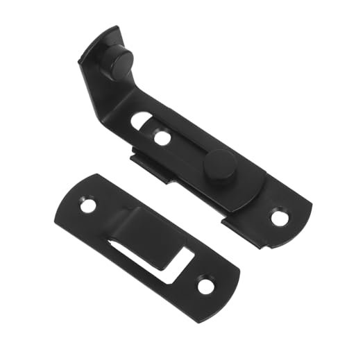 jojofuny 2 Stück Edelstahl Schiebetürschloss Rechter Winkel Tür Riegel ohne Bohren Leiser Türverschluss für Schlafzimmer Badezimmer Schrank Haustiersicherheit Türbeschläge von jojofuny