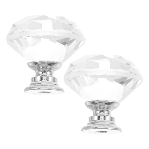 jojofuny 2 Stück Glasknöpfe für Schränke Transparentes Design mit Strahlendem Glanz Elegante Möbelgriffe für Kommoden Schubladen und Küchenschränke von jojofuny