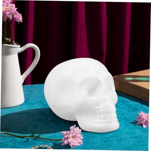 jojofuny 2 Stück Halloween Deko Schaumstoff Schädelkopf zum Bemalen und Hängen Leichte Gruselige Dekoration für Party DIY Blanko Schädel für Spukhaus und Halloween Atmosphäre von jojofuny