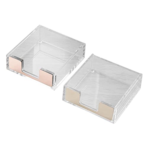 jojofuny 2 Stück Memo Pad Halter für Schreibtisch Transparente Notizzettel Spender Organizer aus Robustem für Büroartikel und Home Office Roségold und Gold von jojofuny