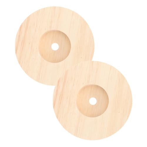 jojofuny 2 Stück Runde Holz Tischlampenfüße aus Robustem Naturholz mit Kabeldurchführung Stabiler Lampenständer für DIY Nachttischlampen im Wohnzimmer und Schlafzimmer von jojofuny