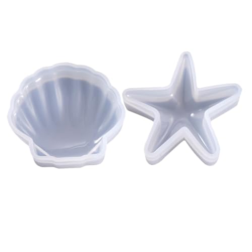 jojofuny 2 Stück Silikonform Meerestier Gießform Meeresschmuck DIY Hitzebeständig Formstabil Wiederverwendbar für Kreative Deko und Bastelarbeiten Seestern und Designs von jojofuny