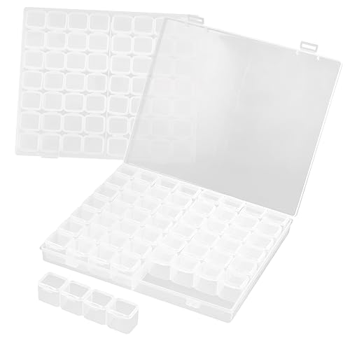jojofuny 2 Stück Stapelbare Kunststoff Aufbewahrungsboxen für Perlen und Bastelzubehör Transparente Organizer mit Fächern für Schmuck und DIY Projekte jojofuny 2 Stück Stapelbare Kunststoff Aufbewahrungsboxen für Perlen und Bastelzubehör Transparente Organizer mit Fächern für Schmuck und DIY Projekte von jojofuny