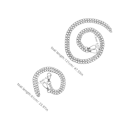 jojofuny 2 Stück Teiliges Flacher Metalltaschenketten und Verstellbare DIY Schulterriemen Praktische Ersatzkette für Handtaschen und Geldbörsen Einfache Montage Silberfarben jojofuny 2 Stück Teiliges Flacher Metalltaschenketten und Verstellbare DIY Schulterriemen Praktische Ersatzkette für Handtaschen und Geldbörsen Einfache Montage Silberfarben von jojofuny