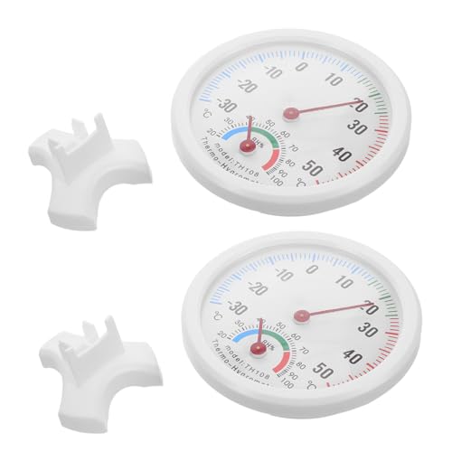 jojofuny 2 Stück Teiliges Hygrothermograph Kleines Rundes Analoges Temperatur Feuchtigkeitsmessgerät Präzise Mini hygrometer für Kühlschrank und Luftbefeuchter Indoor outdoor Temperatur von jojofuny