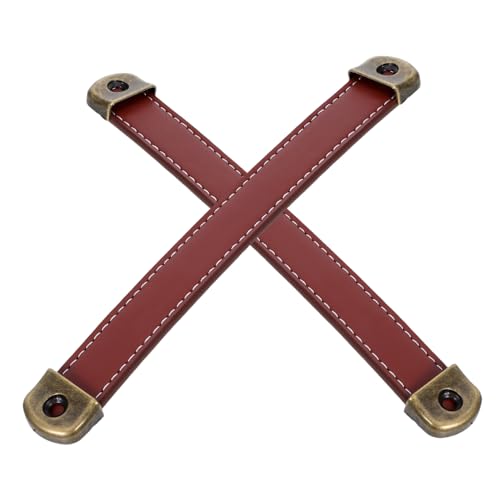 jojofuny 2 Stück Teiliges Vintage PU Möbelgriffe Braune Robuste Schrankgriffe für Kommoden Koffer und Küchenschränke Langlebige Ersatzgriffe im Retro-stil für Möbel von jojofuny