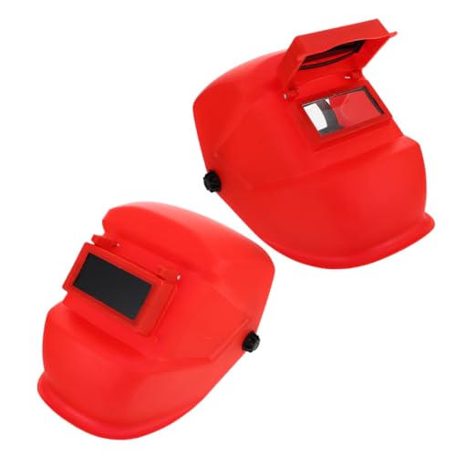 jojofuny 2 Stück Verstellbare Schweißhauben Schutzmaske aus Kunststoff mit Komfortablem Rindsleder Kopfband Leichtes Gesichtsschutzschild für Schweißer Geeignet für Langanhaltenden von jojofuny