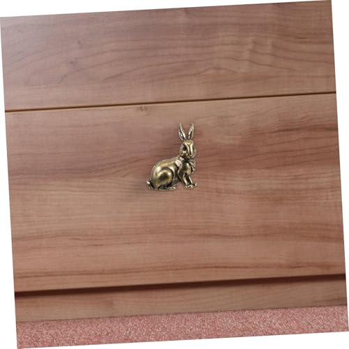 jojofuny 2 Stück Vintage Messing Türgriff mit Kaninchenmotiv Robustes Massivmessing für Schrank und Schubladengriffe Chinesisch Inspiriertes Design Langlebig und Vielseitig für Möbel von jojofuny