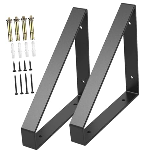 jojofuny 2 Stück Wandregalhalter Dreieck Regalträger aus Hochwertigem Eisen Winkel Regalstütze Kompakt Einfach zu Montieren für Wohnzimmer Küche Badezimmer und Garage zur Aufbewahrung und von jojofuny