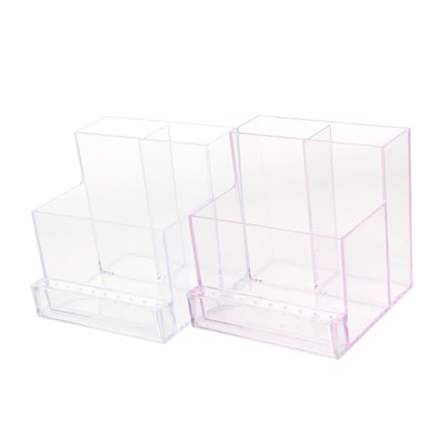 jojofuny 2 Stücke Nagelbohrer Aufbewahrungsbox Fächer Acryl Transparent Nagelkunst Werkzeughalter Organizer für Salon und Maniküre Zubehör von jojofuny