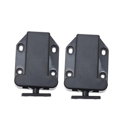 jojofuny 2stücke Schranktürverriegelung Selbstverriegelnder Türverschluss Druckriegel Schranktürschließer Selbstverriegelndes Schloss Kleiderschrankstopper Zum Öffnen Drücken von jojofuny