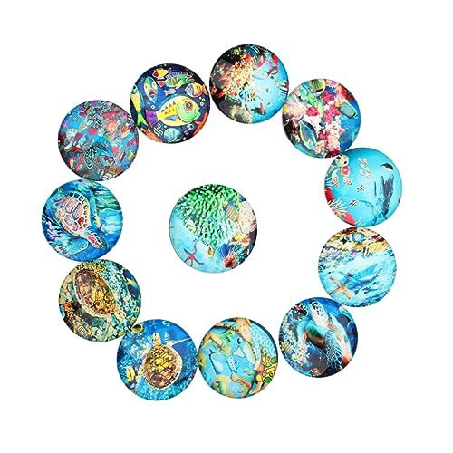 jojofuny 20 Stück Glasfleck Basteln Flecken Schmuckaufnäher runder Cabochon aus Glas Edelsteine ​​Glasaufkleber Schmuckmaterial selber Machen von jojofuny