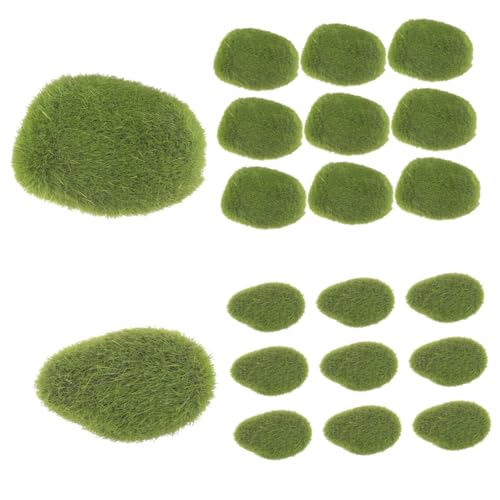 jojofuny 20 Stück Kunstmoss Steine Imitation Moossteine für Mikrolandschaften Bonsai Dekoration und Innenraumgestaltung und Langlebig und Vielseitig Einsetzbar von jojofuny