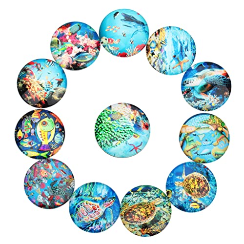 jojofuny 20 Stück Marine Windschutzscheibe Patch Edelsteine ​​Glasaufkleber Flecken Schmuckmaterial selber Machen Schmuckaufnäher runder Cabochon aus Glas von jojofuny