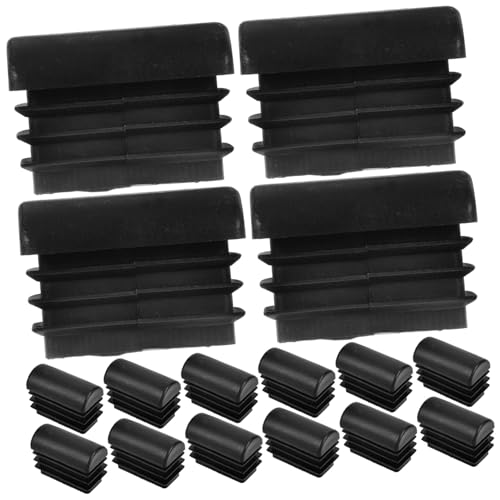 jojofuny 20 Stück Quadratische Endkappen für Möbelrohre rutschfeste Schutzstopfen für Tisch Stuhlbeine Bodenschonend Geräuschdämpfend Langlebig und Verschleißfest von jojofuny