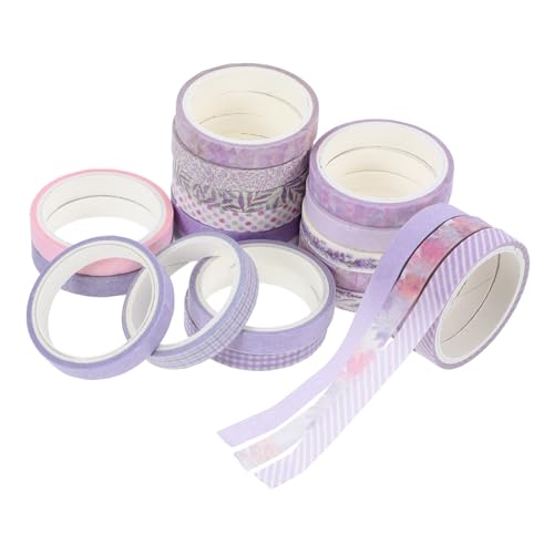 jojofuny 20 Stück Teiliges Washi Tape Set Lila Vintage Scrapbooking Klebeband mit Schönen Floralen Designs Vielseitig Einsetzbar für DIY Basteln Geschenkverpackung Journaling und Kreative von jojofuny